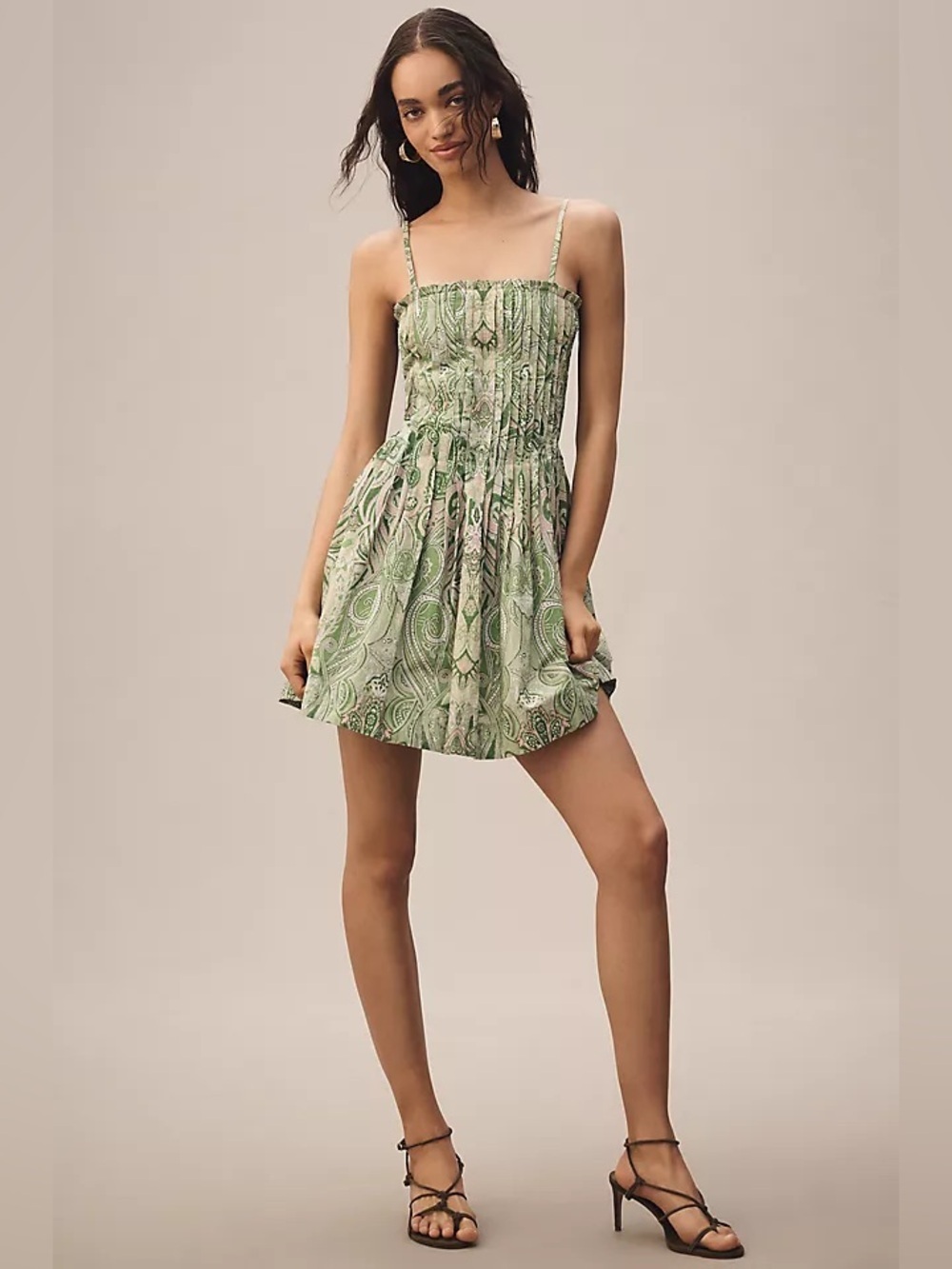 Love the Label Green Paisley Strap Dress - Women's Summer Sundress